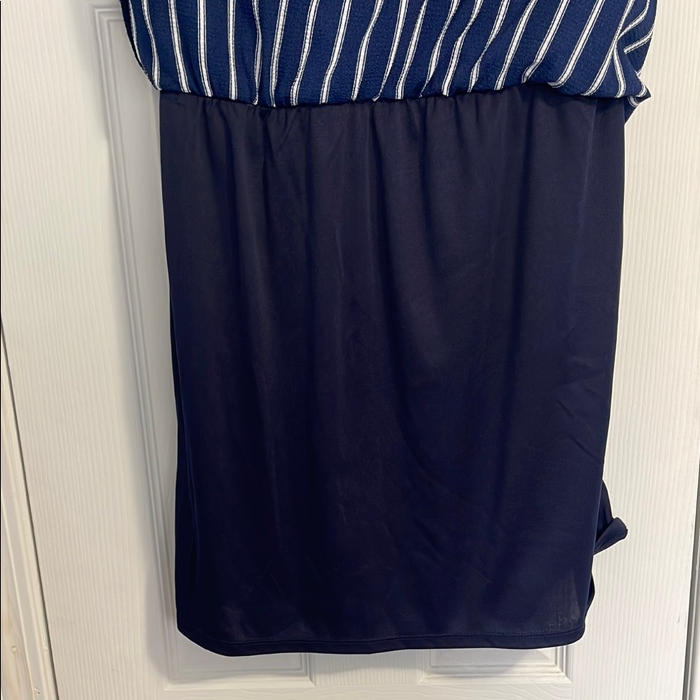 Monteau Blue and White Mini Dress - Picture 5 of 8